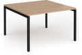 Connex Plus back to back desk 1200 x 1200, black frame, beech top