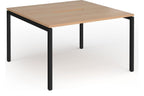 Connex Plus back to back desk 1200 x 1200, black frame, beech top