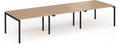 Connex Plus triple back to back desk 3600 x 1200, black frame, beech top