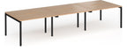 Connex Plus triple back to back desk 3600 x 1200, black frame, beech top