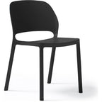 Contra Plastic Stacking Chair in black, no arms