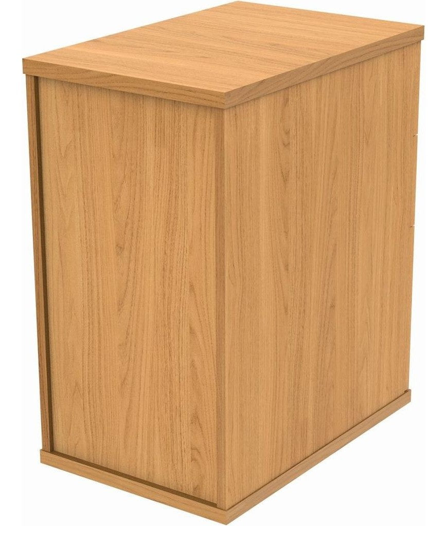 Core Desk High Pedestal in norwegian beech from the back at an angle