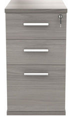 Core Desk High Pedestal in alaskan grey oak from the front