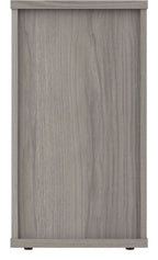 Core Desk High Pedestal in alaskan grey oak from the back