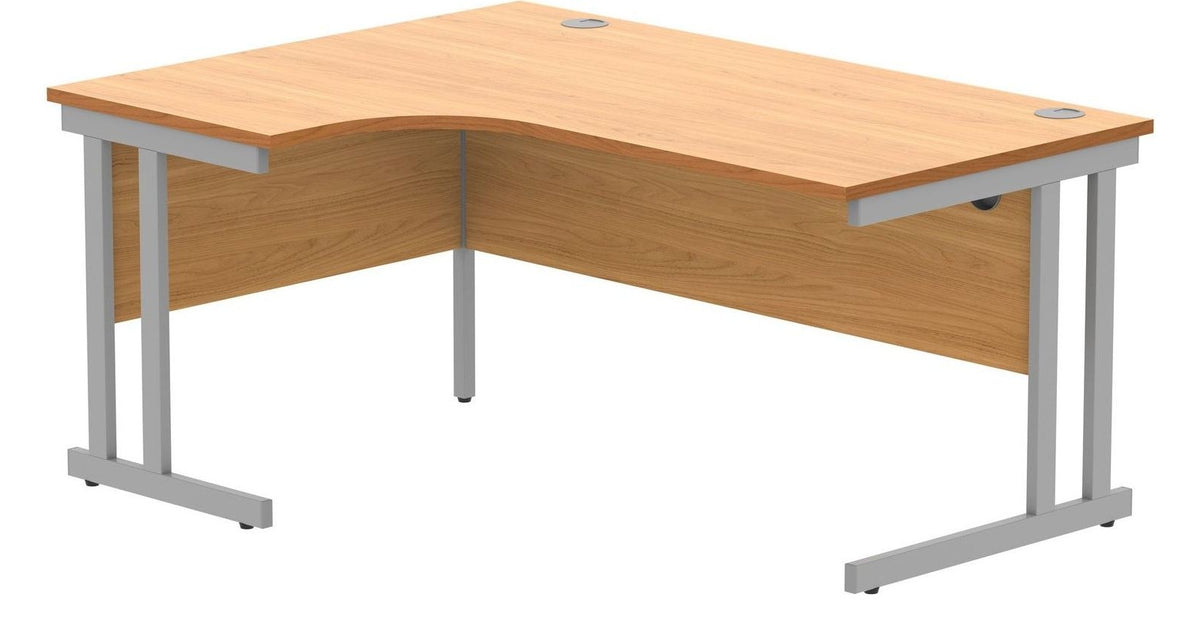 Core Double Upright Corner Desk from the front at an angle