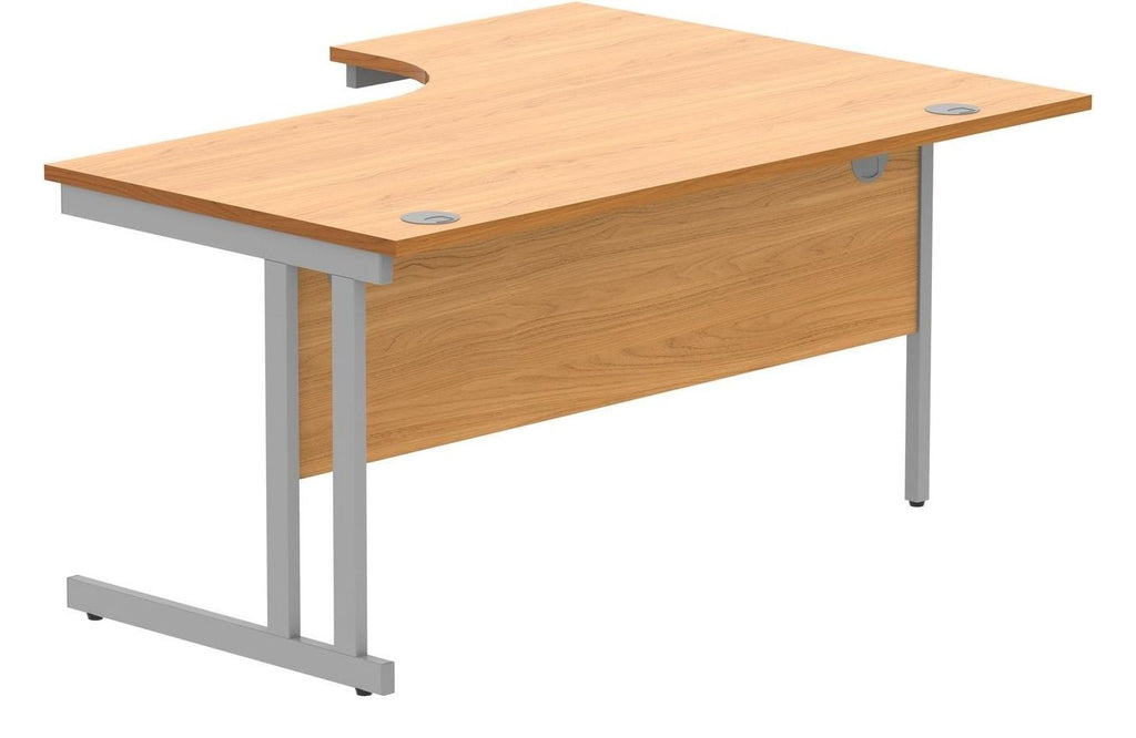 Core Double Upright Corner Desk from the back at an angle