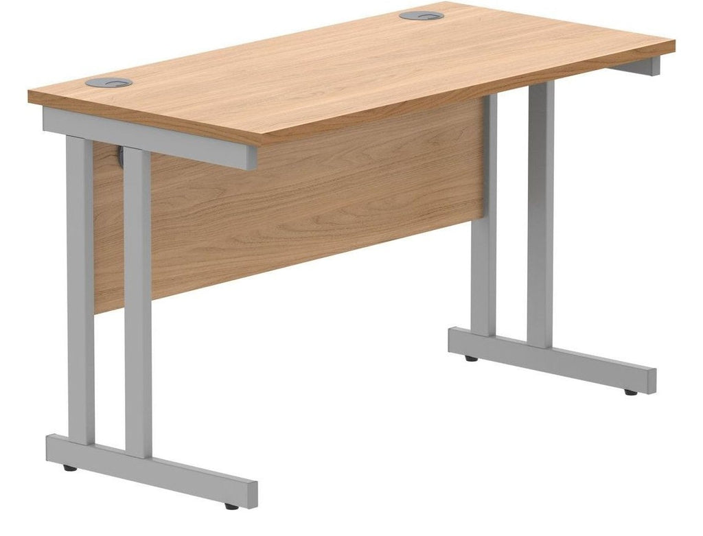 Core Double Upright Desk from the front at an angle