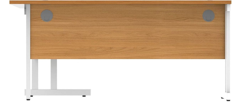 Core Double Upright Radial Desk with 600mm Deep Desk High Pedestal from the back