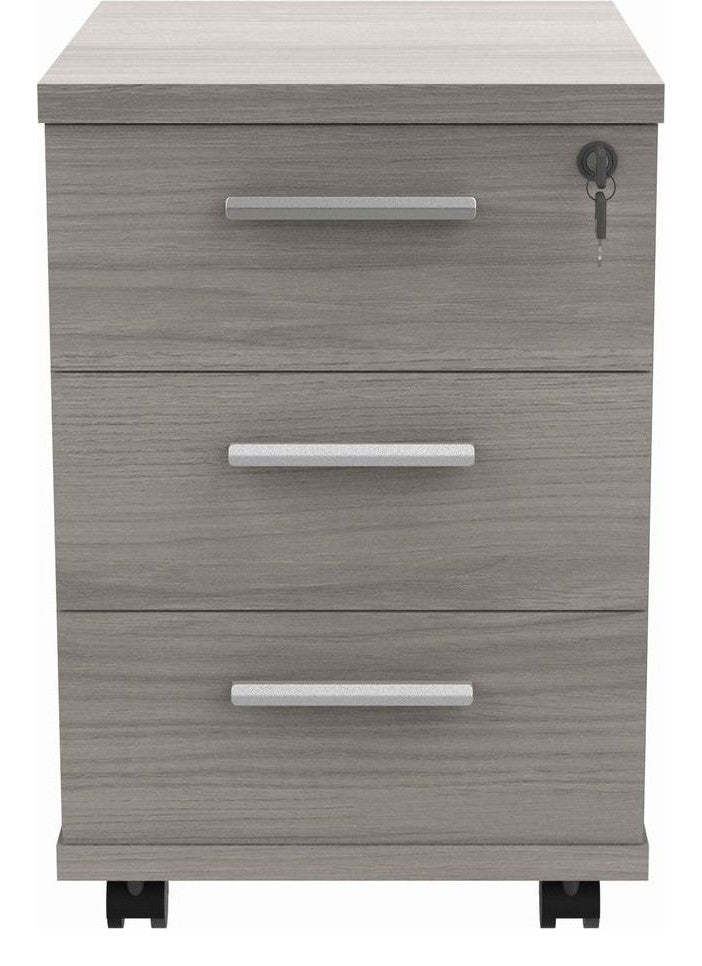Core Mobile Pedestal in alaskan grey oak from the front