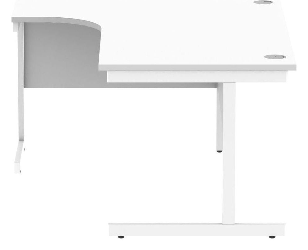 Core Single Upright Radial Desk with 600mm Deep Desk High Pedestal from the side