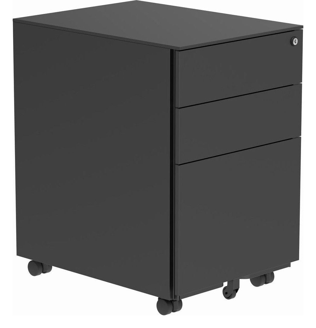 Core Steel Mobile Pedestal in black from the front at an angle