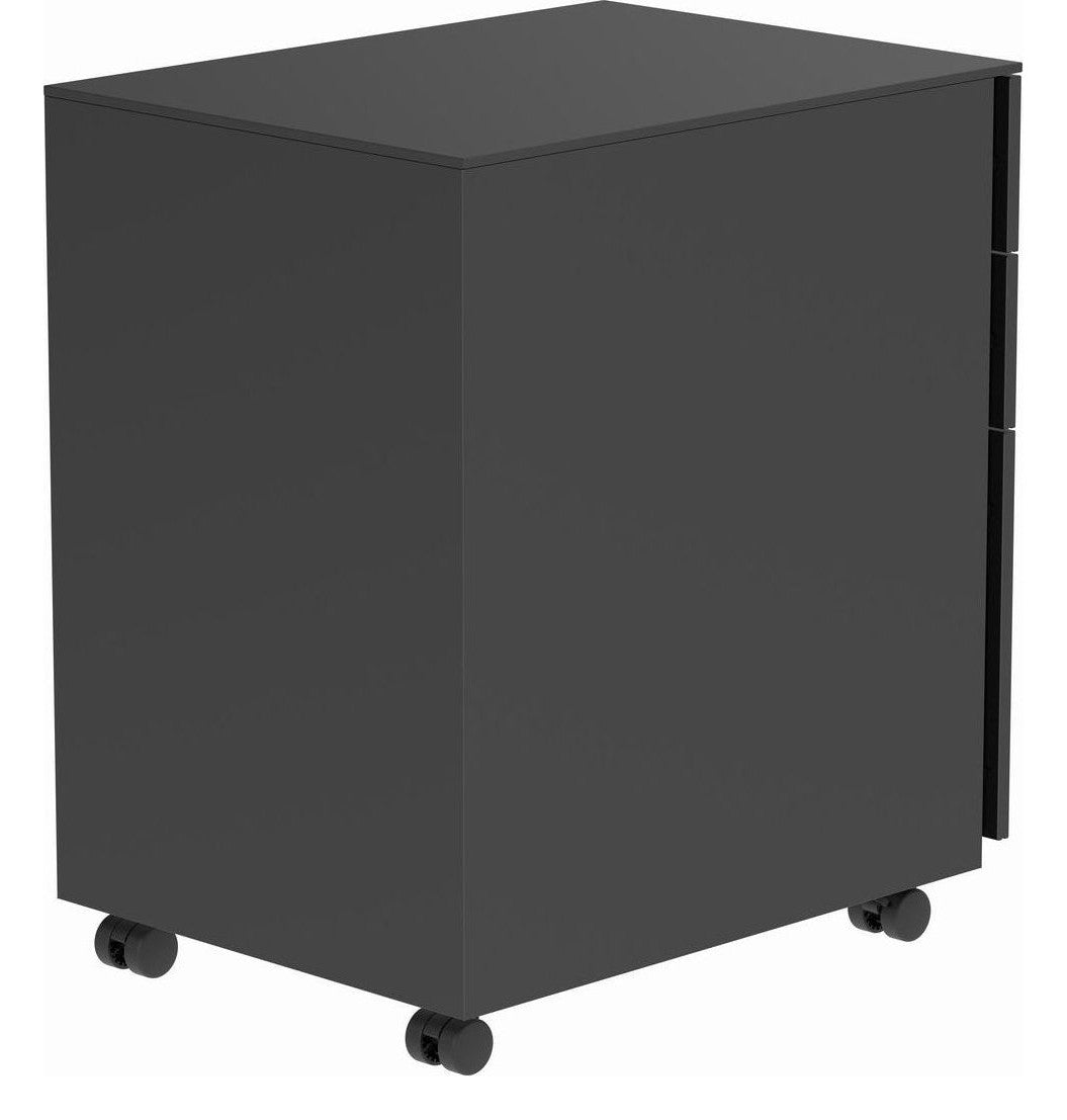 Core Steel Mobile Pedestal in black from the back at an angle