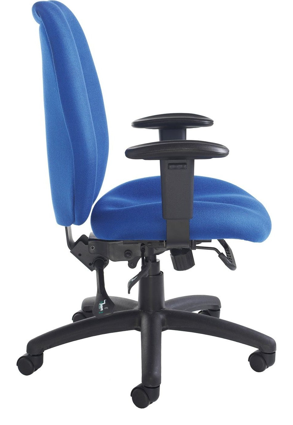 Cornwall 24 Hour Task Chair in blue from the side