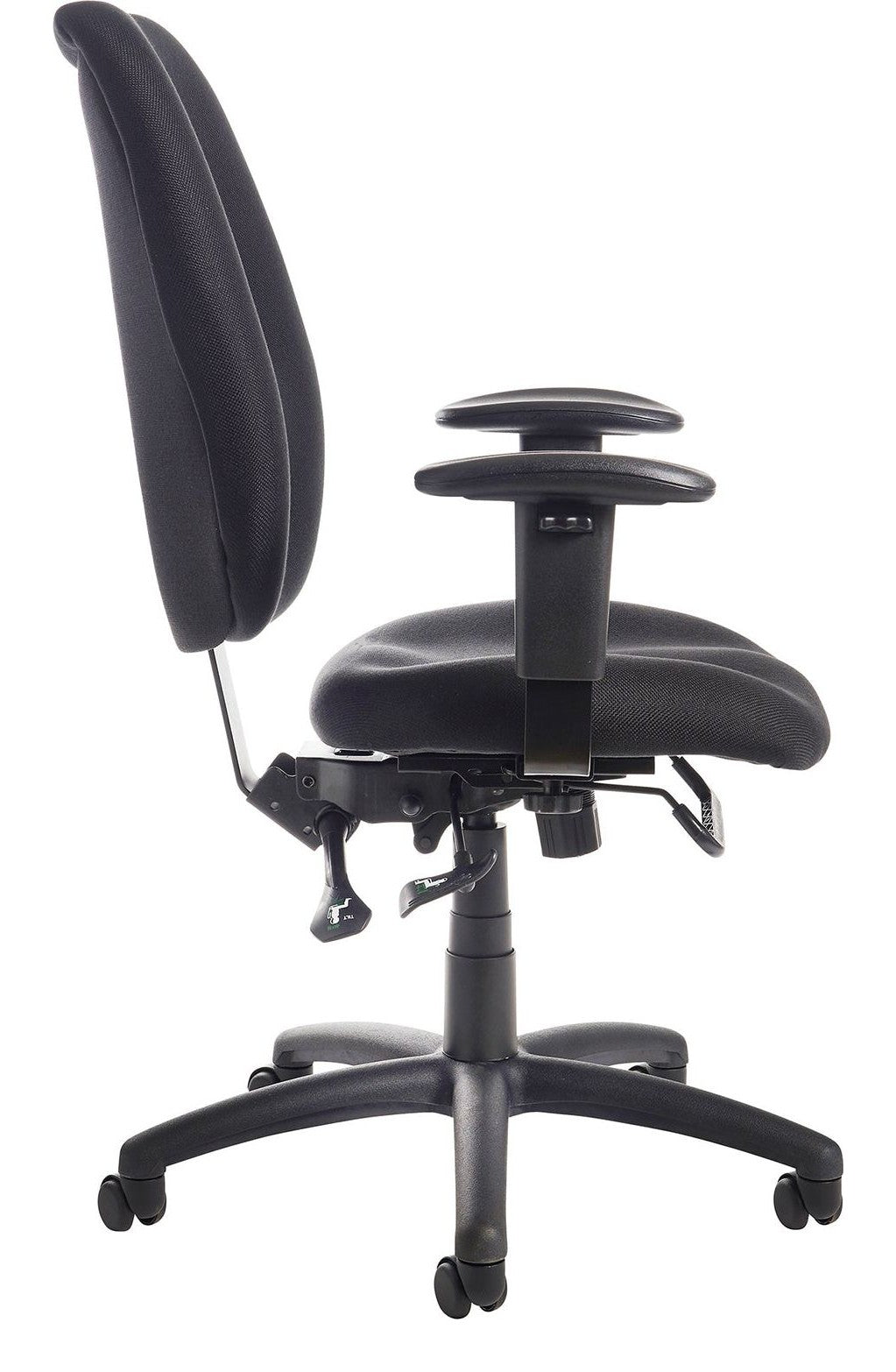 Cornwall 24 Hour Task Chair in black from the side