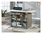 Craft Work Table and Island in mystic oak, view 2