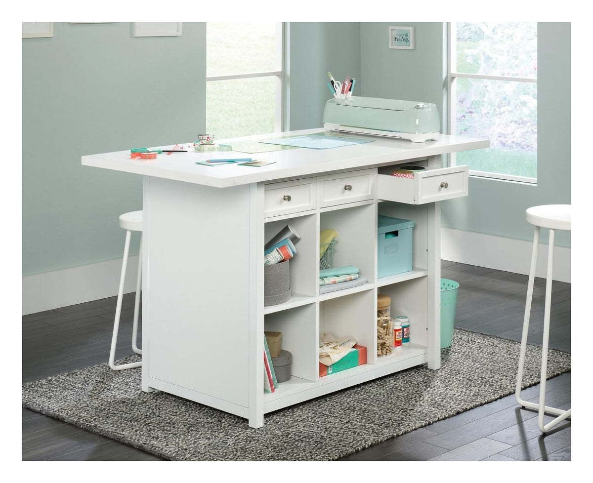 Craft Work Table and Island in white, view 2