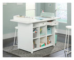 Craft Work Table and Island in white, view 3