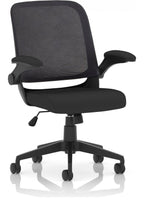 Crew Task Operator Mesh Chair with Folding Arms, 