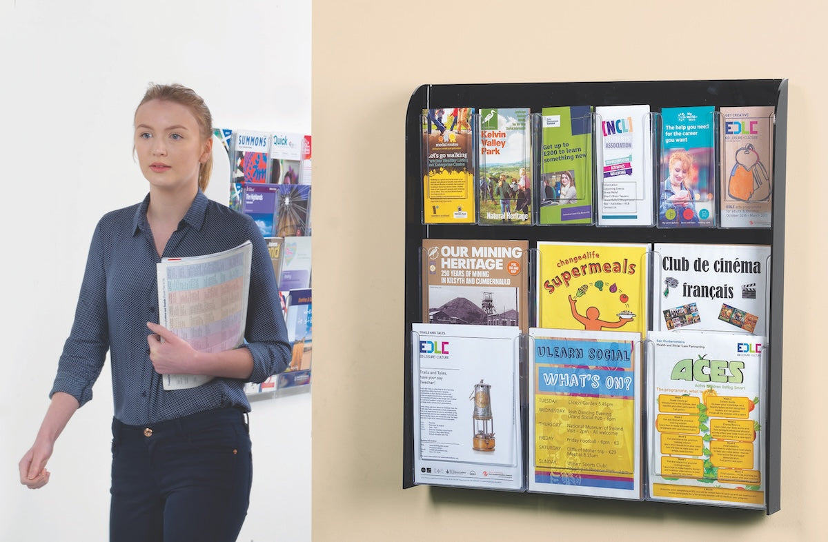 Crystal Clear Wall Mounted Leaflet Dispenser in Clear