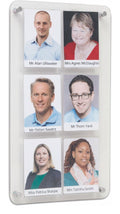 Crystal Wall Staff / Class Board (6 Pockets), 180 x 320 mm