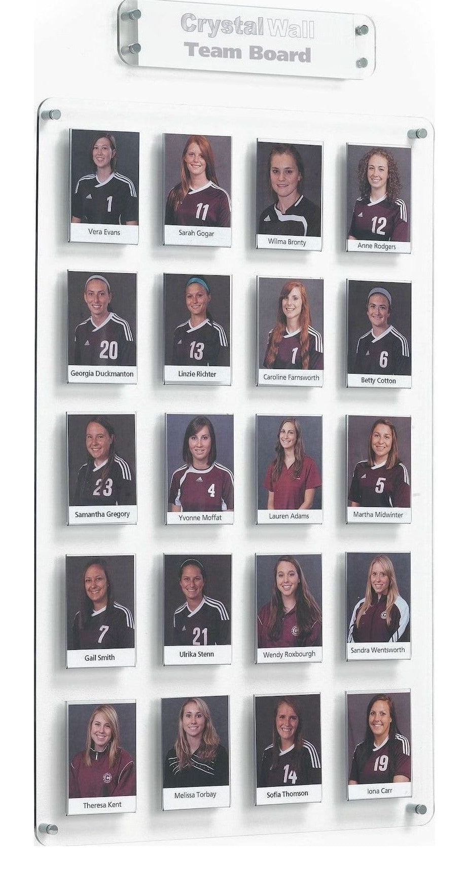 Crystal Wall Team Board (20 Pockets)