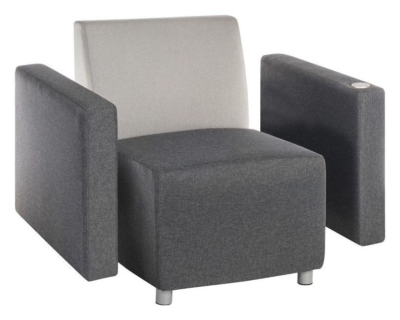 Cube Modular Reception Chair in grey, view 3
