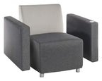 Cube Modular Reception Chair in grey, view 3