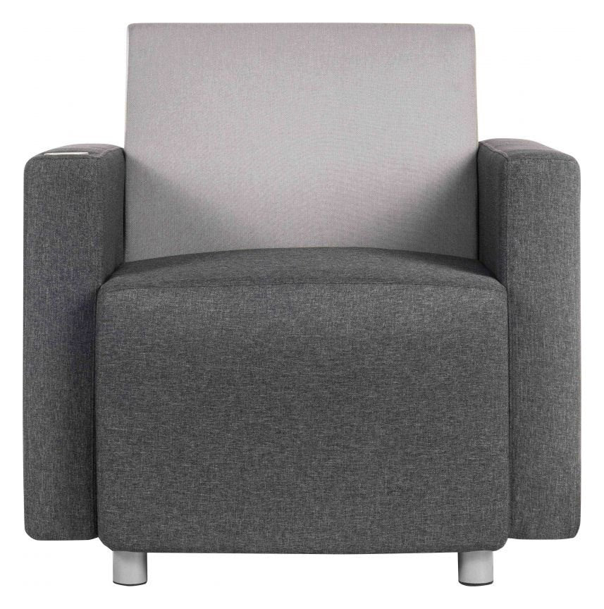 Cube Modular Reception Chair in grey, view 4