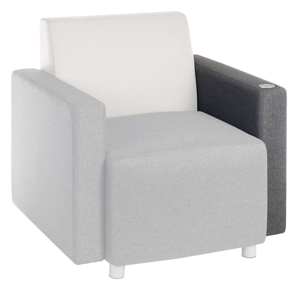 Cube USB Armrest, Left in dark grey