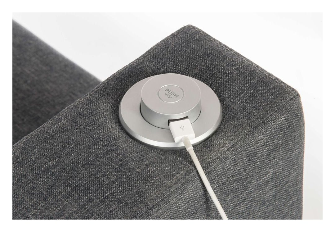 Cube USB Armrest, Left in dark grey, view 3