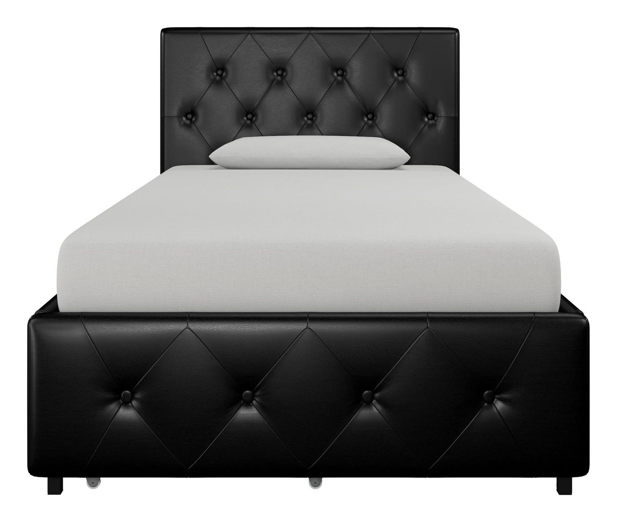 Dakota Bed With Storage Drawers Faux Leather, Single