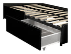 Dakota Bed With Storage Drawers Faux Leather, Single, view 3