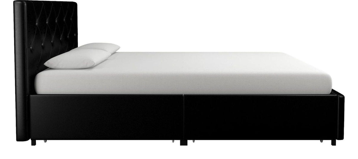 Dakota Bed With Storage Faux Leather, view 5