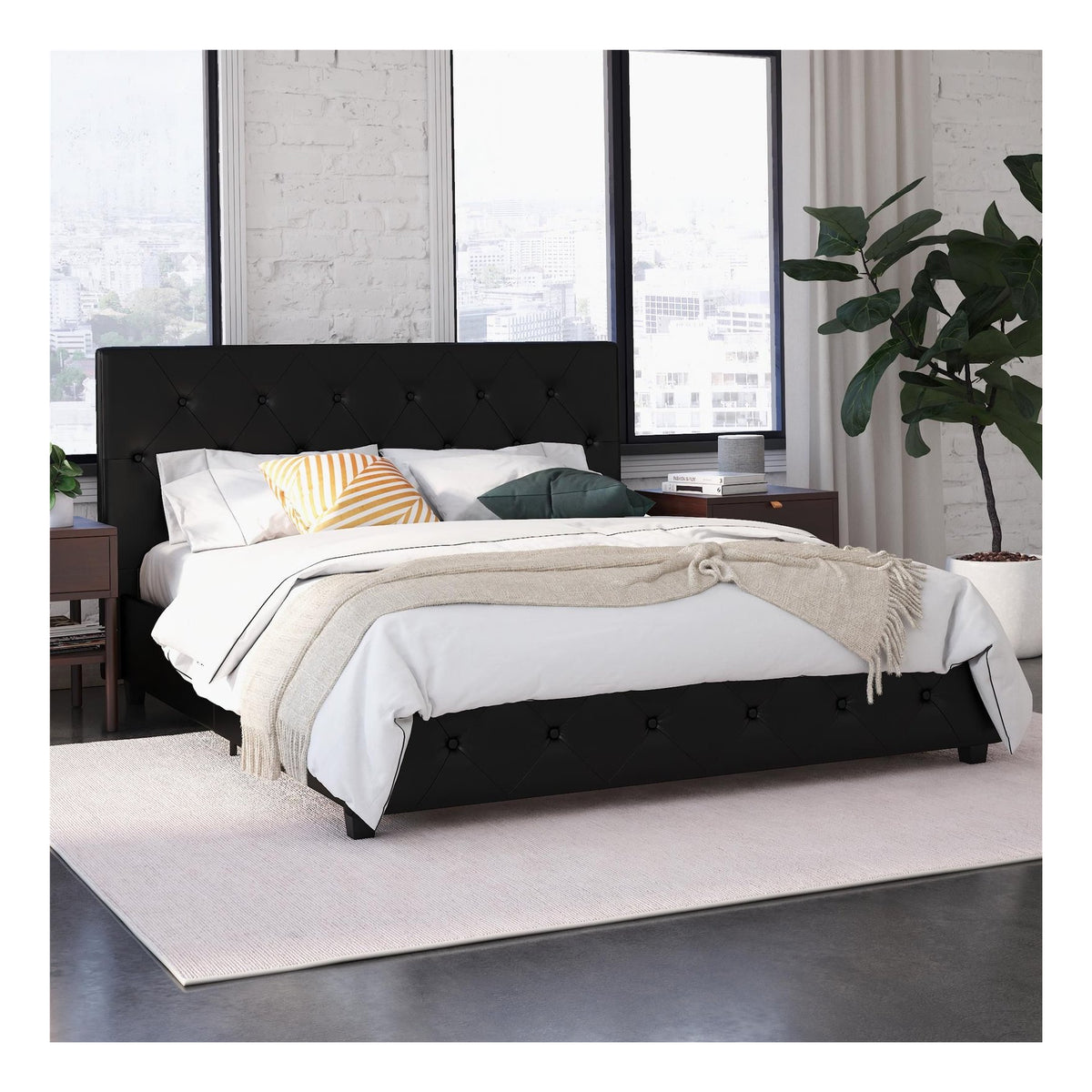 Dakota Upholstered Bed Faux Leather, view 7