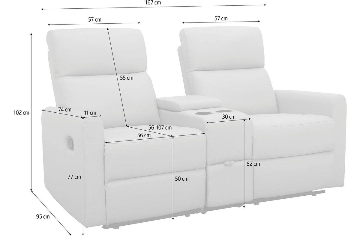 Daoulas Double Recliner Belfast Fabric, view 11