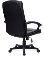 Darwin High Back Leather Effect Executive Chair in black, view 3