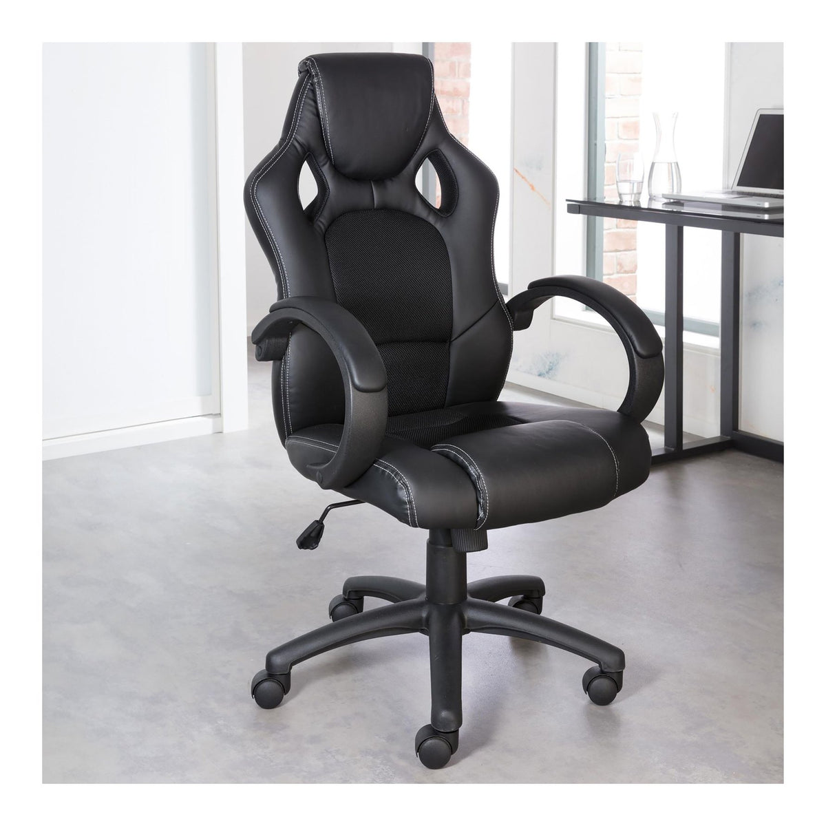 Daytona Faux Leather Racing Chair, view 3