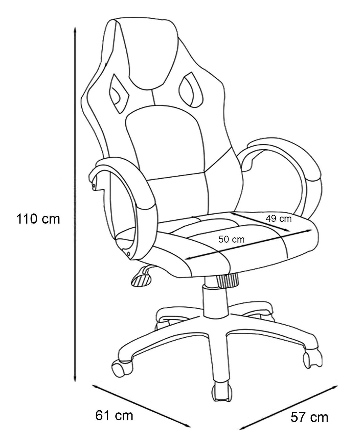Daytona Faux Leather Racing Chair, view 8