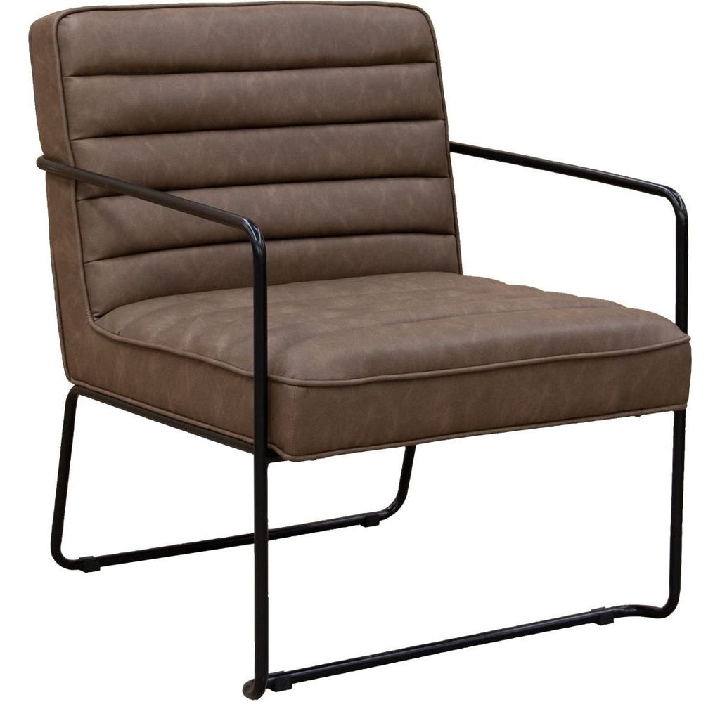 Decco Faux Leather Lounge Chair in brown