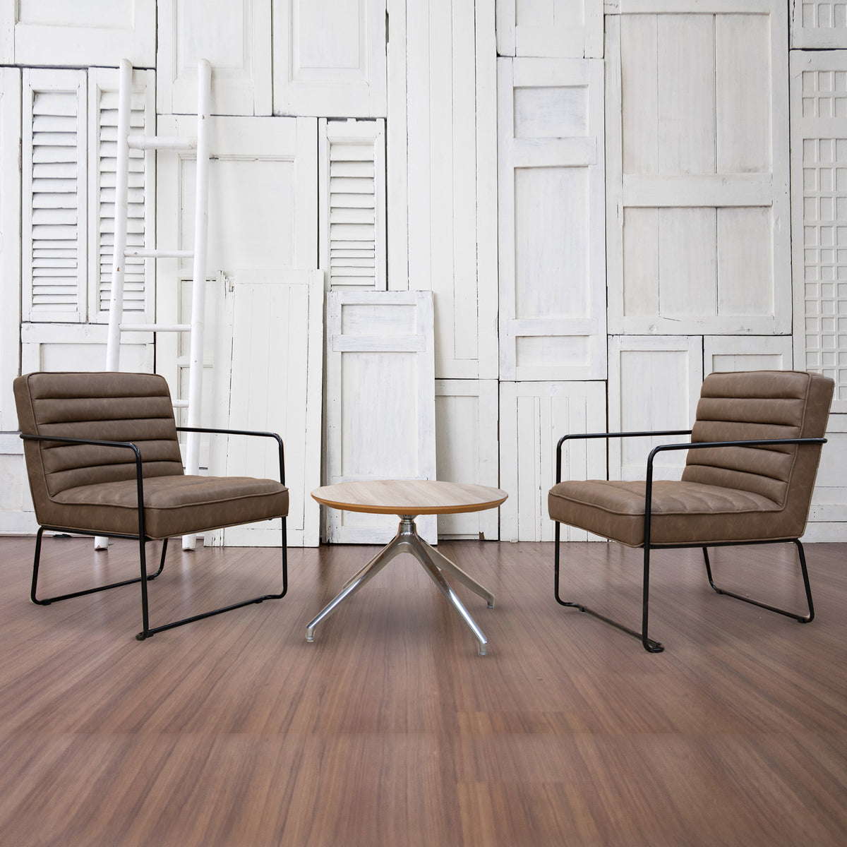 Decco Faux Leather Lounge Chair in a room