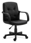 Delph Medium Back Leather Executive Chair in black