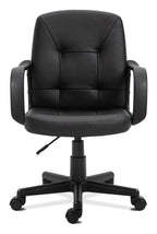 Delph Medium Back Leather Executive Chair in black, view 4