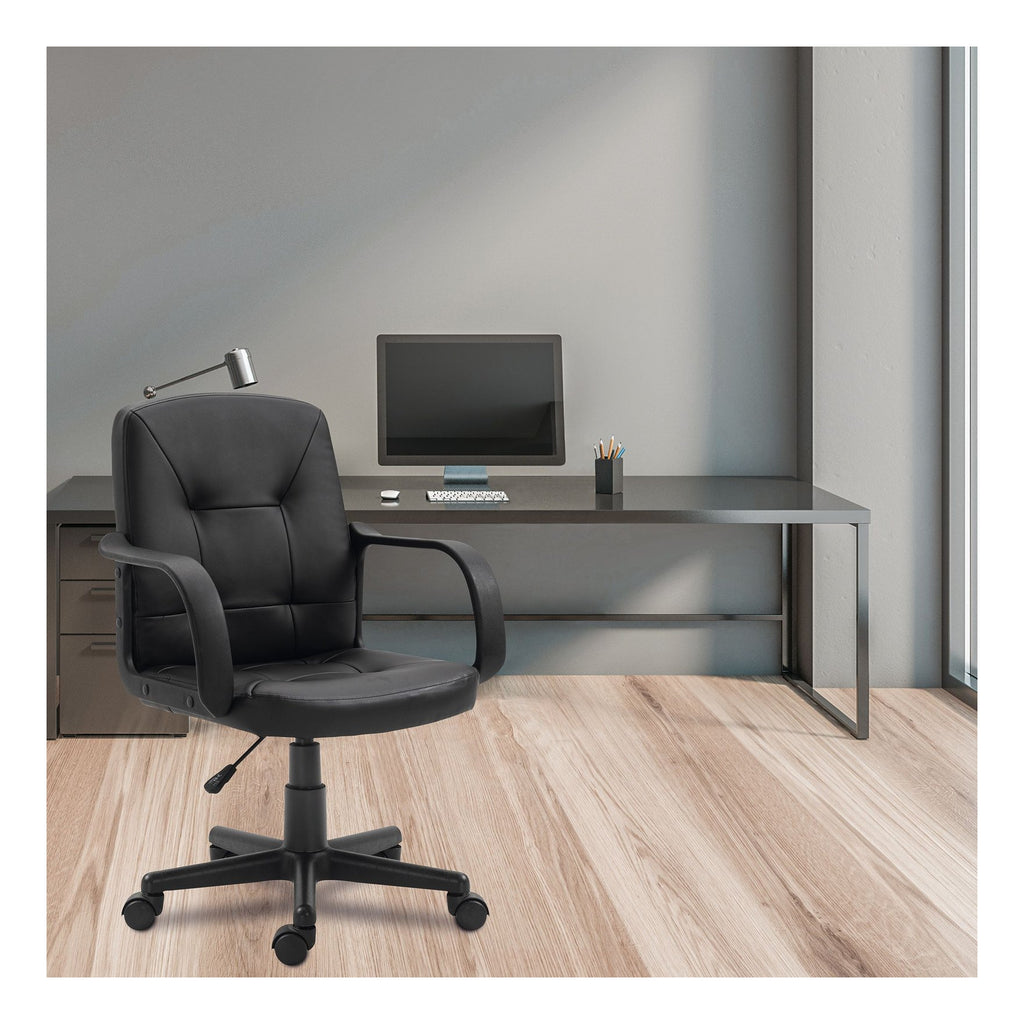 Delph Medium Back Leather Executive Chair in black, view 5
