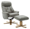 Denver Luxury Recliner with Footstool in grey leather look