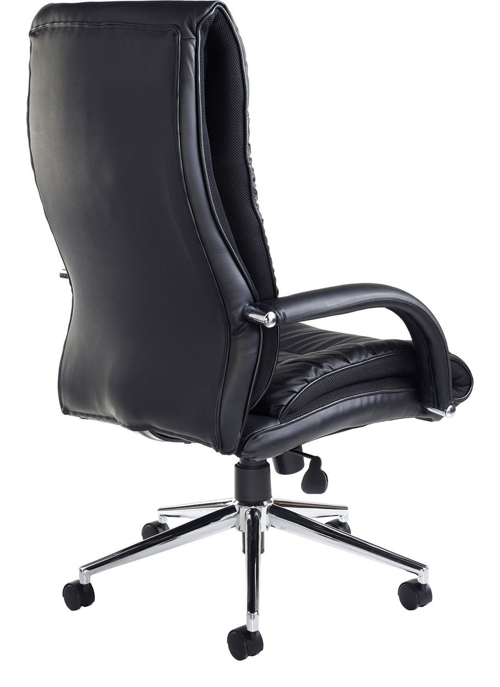 Derby Leather Executive Chair in black from the back