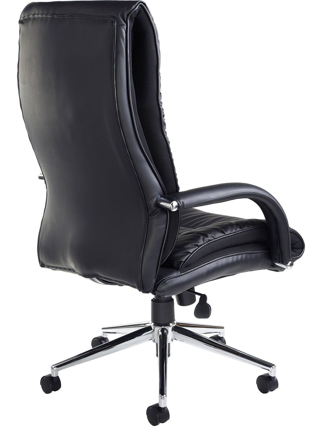 Derby Leather Executive Chair in black from the back