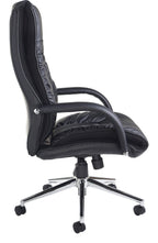 Derby Leather Executive Chair in black from the side
