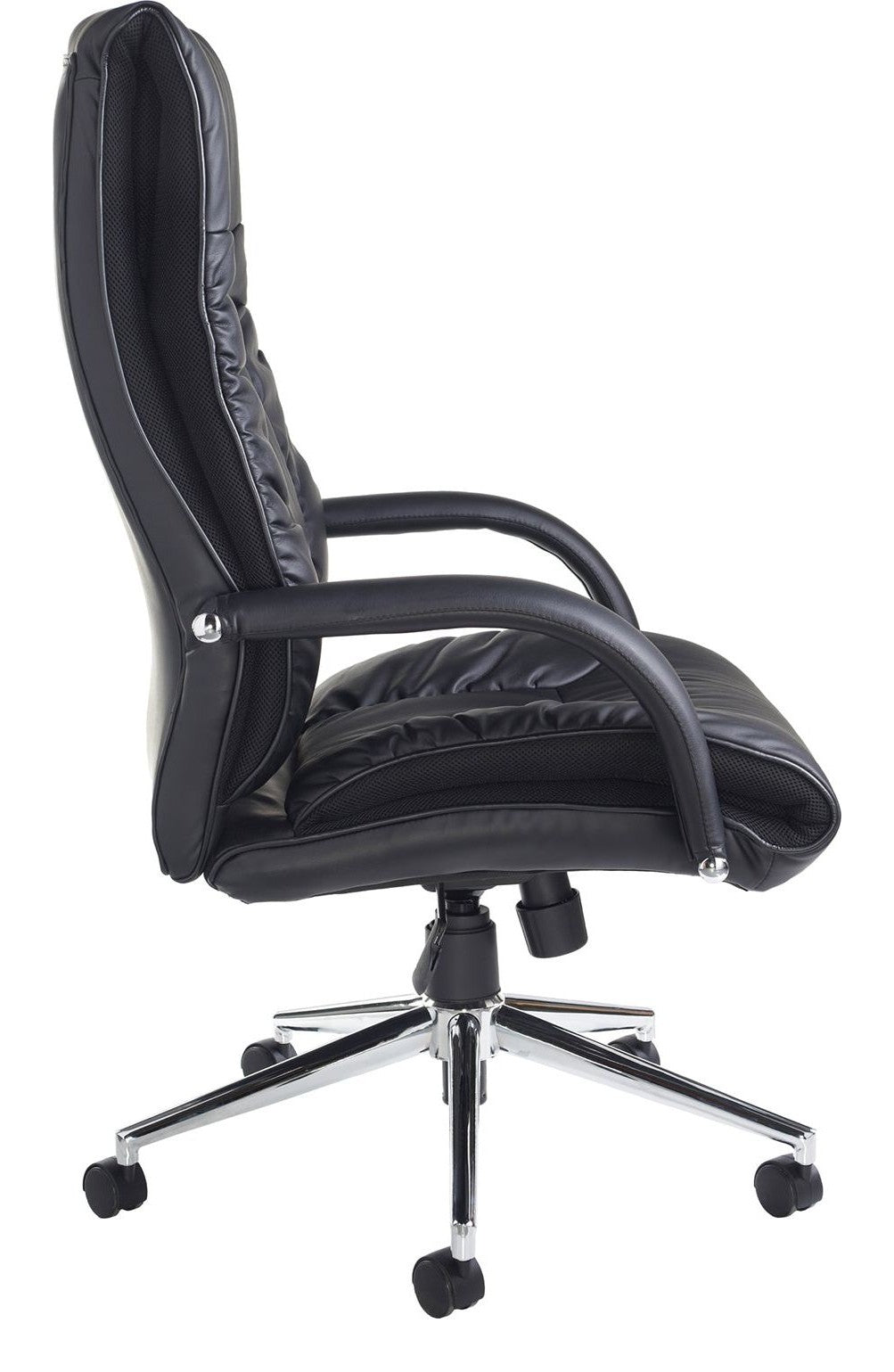 Derby Leather Executive Chair in black from the side