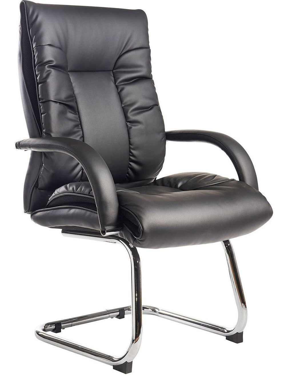 Derby Leather Visitor Chair in black