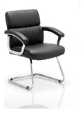 Desire Medium Back Leather Cantilever Visitor Chair, black
